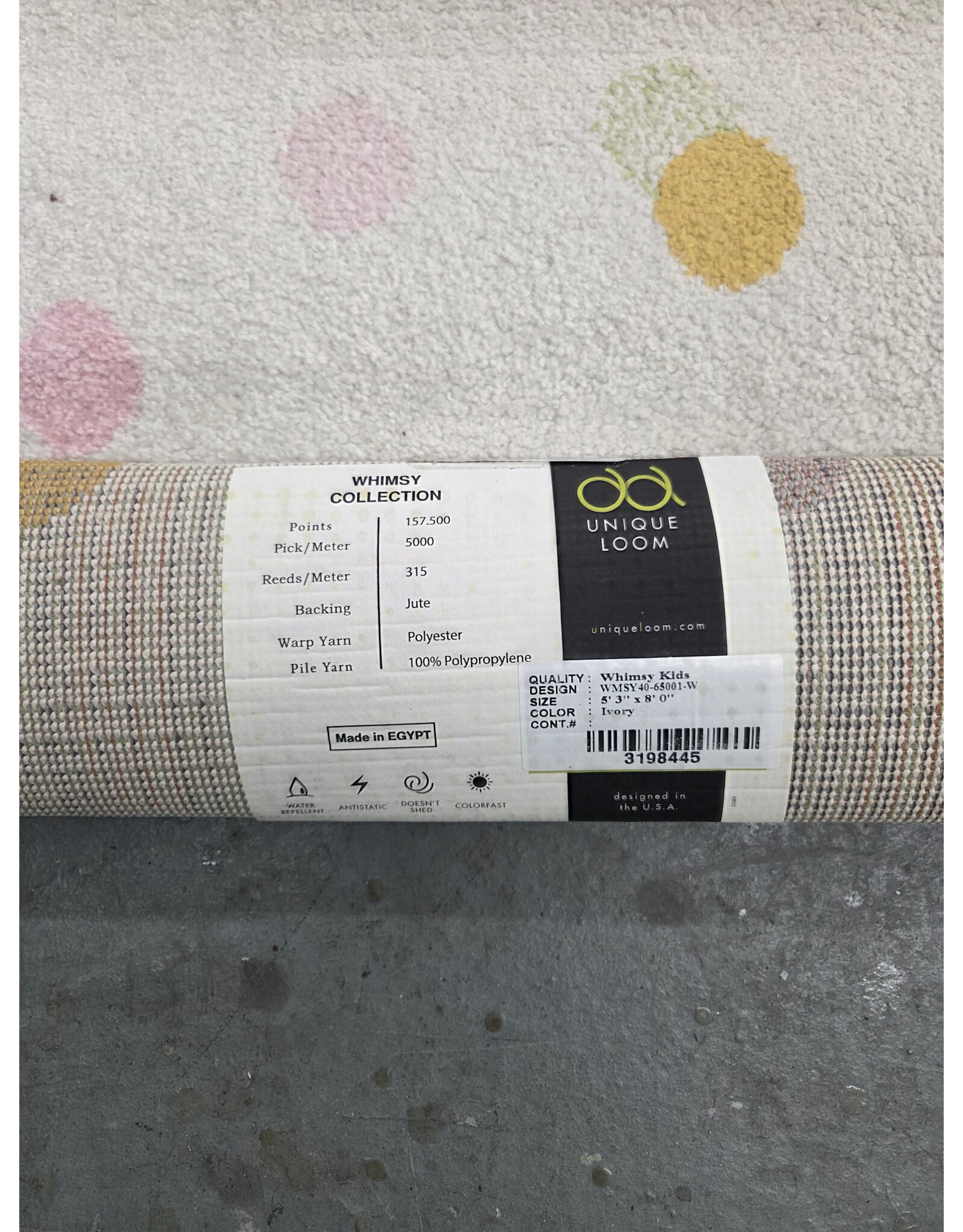 Unique Loom Whimsy Collection Ivory Bubbles Area Rug