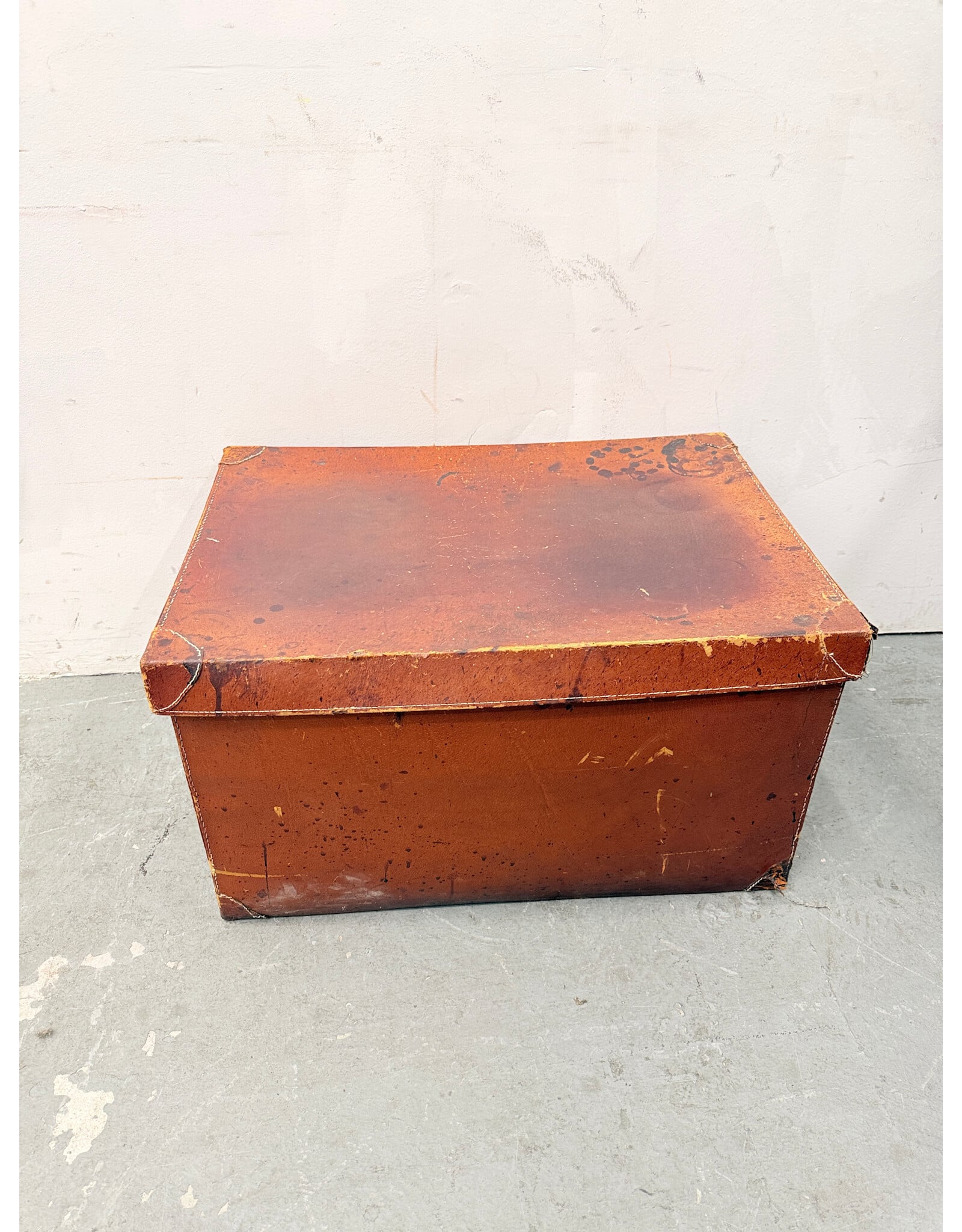 Vintage Style Leather-Bound Trunk