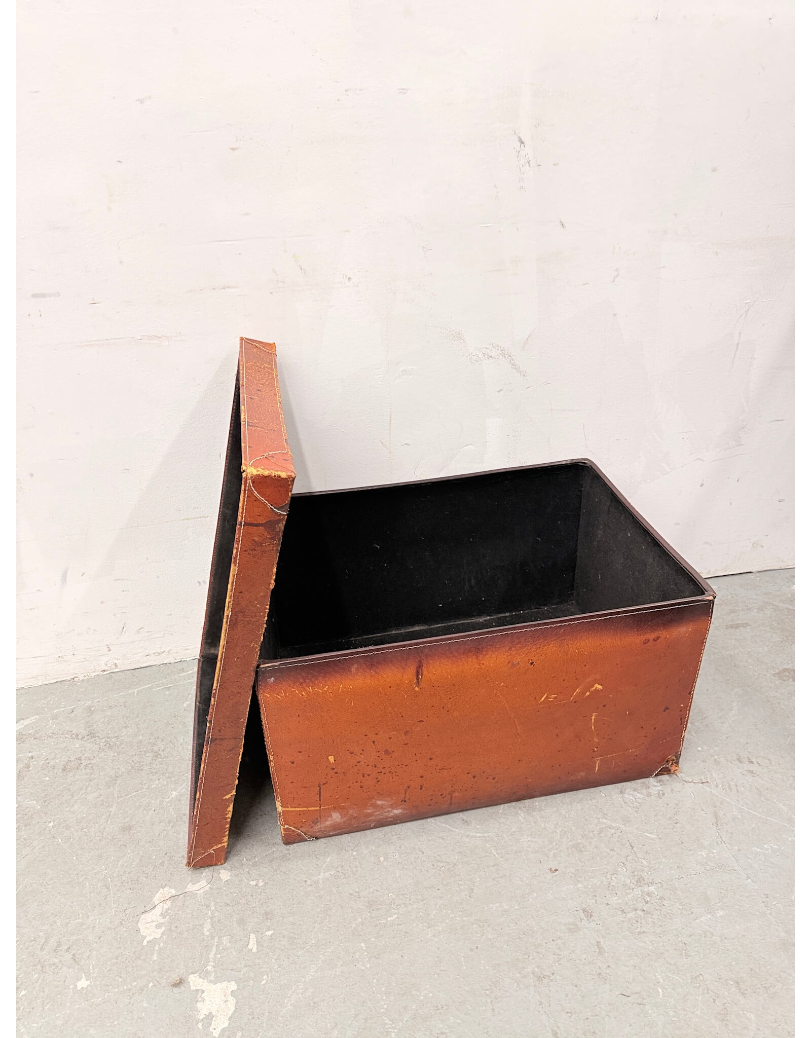 Vintage Style Leather-Bound Trunk