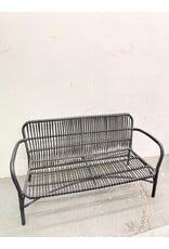 Black Rattan Loveseat Bench