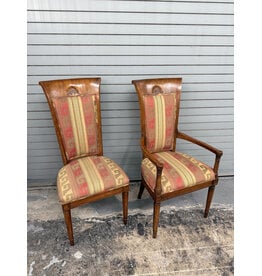 Vintage Neoclassical Style High Back Red&Gold Upholstery Dining Chair