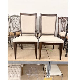 Modern Upholstered Dark Wood Dining Chair
