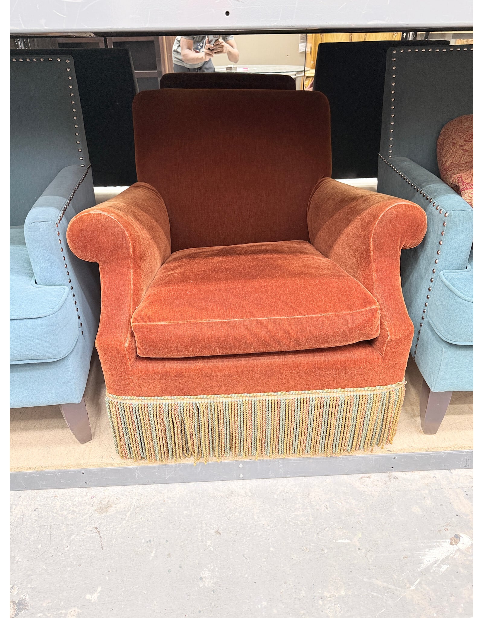 French Style Fringed Armchair