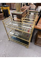 Gold Bar Cart With Wine Storage