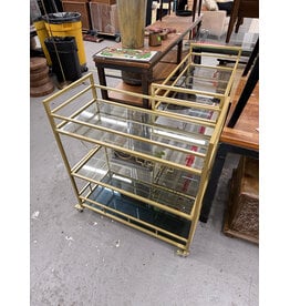 Gold Bar Cart With Wine Storage