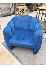 Blue Velvet Scalloped Armchair