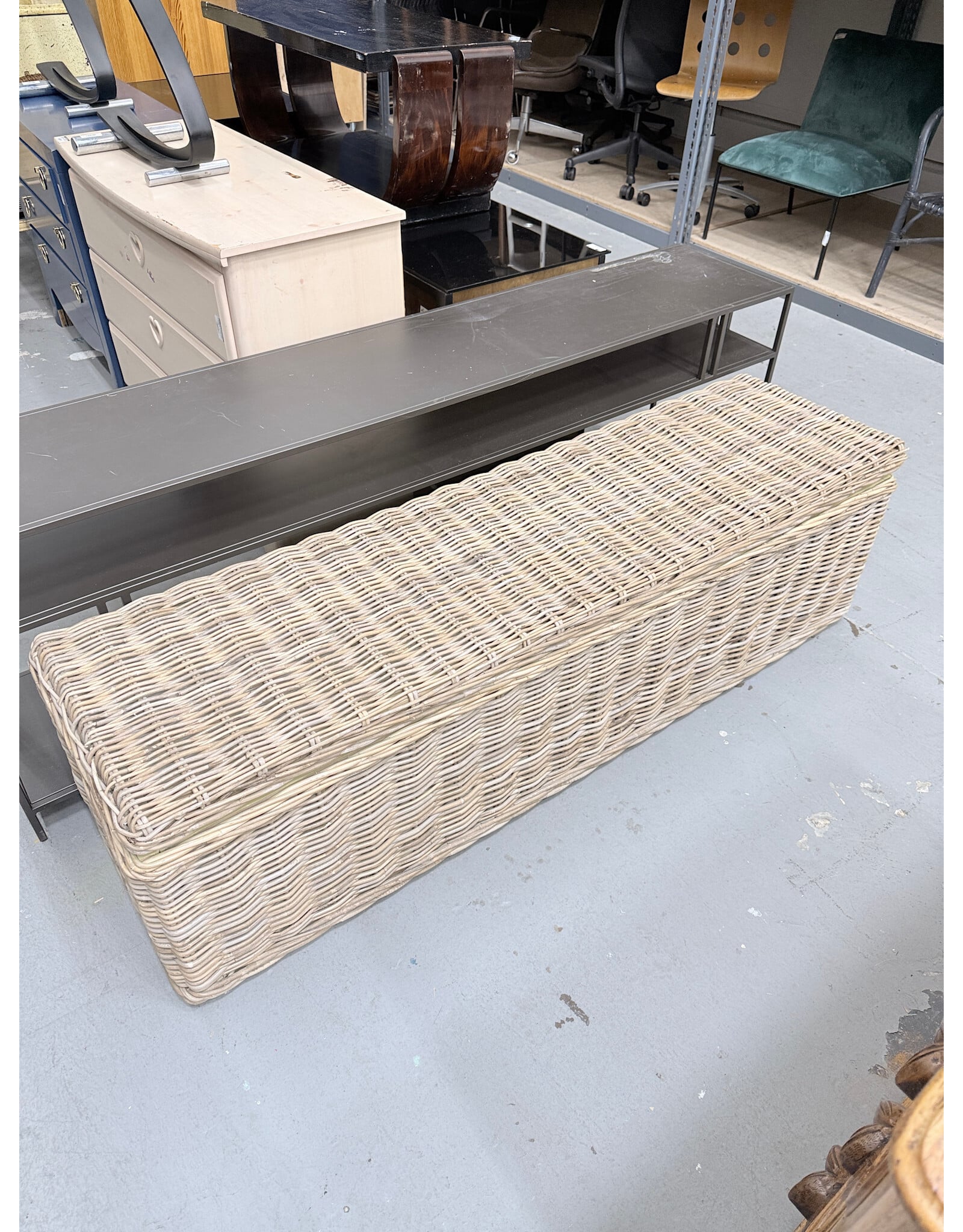 Safavieh Caius Wicker Bench With Storage