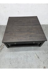 Square Wooden Rolling 2-tier with 4-drawers Coffee Table