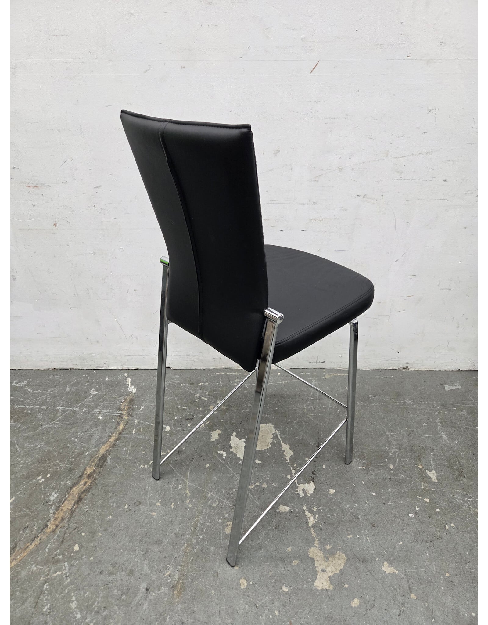 Chintaly Molly Black and Chrome Counter Stool