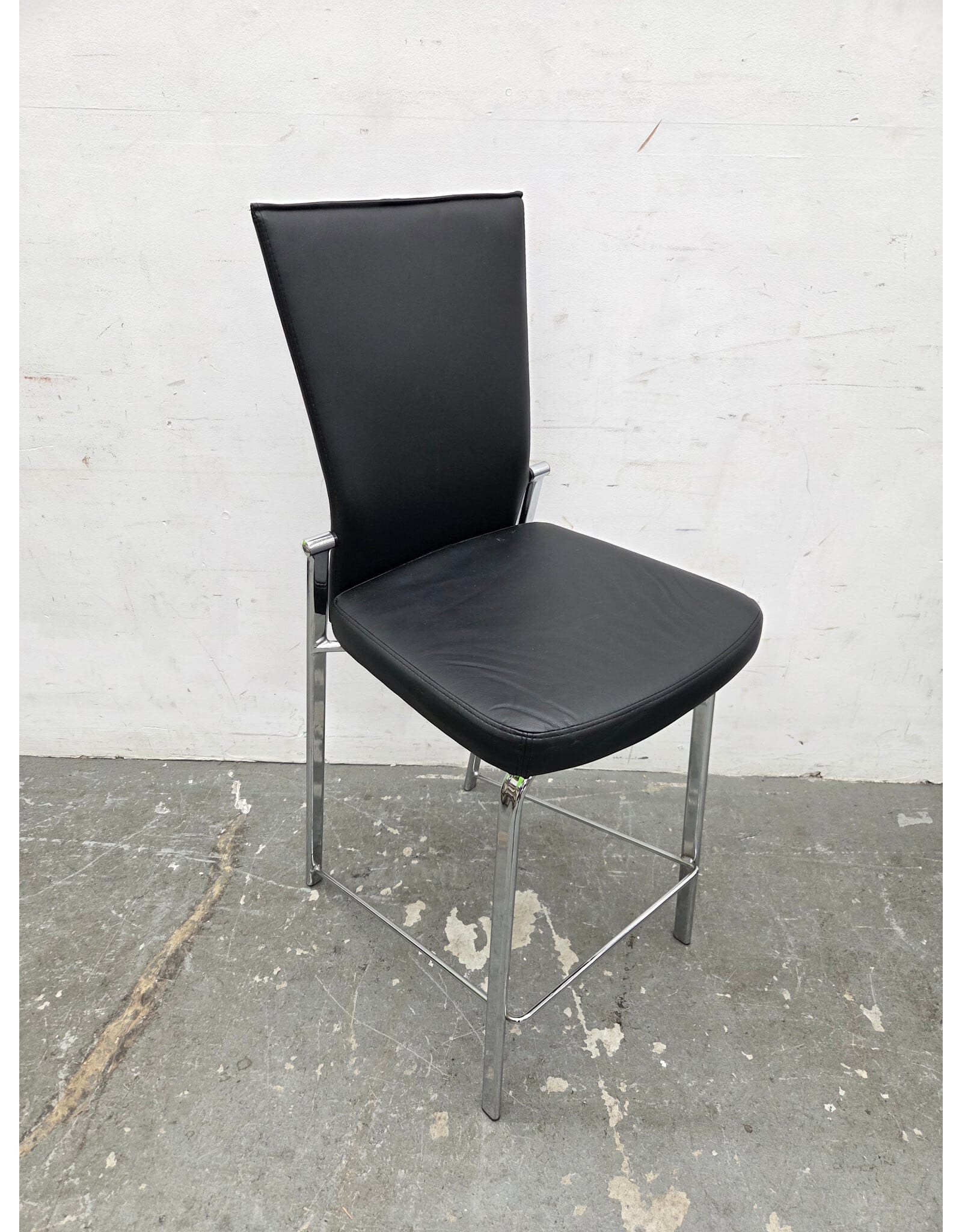 Chintaly Molly Black and Chrome Counter Stool