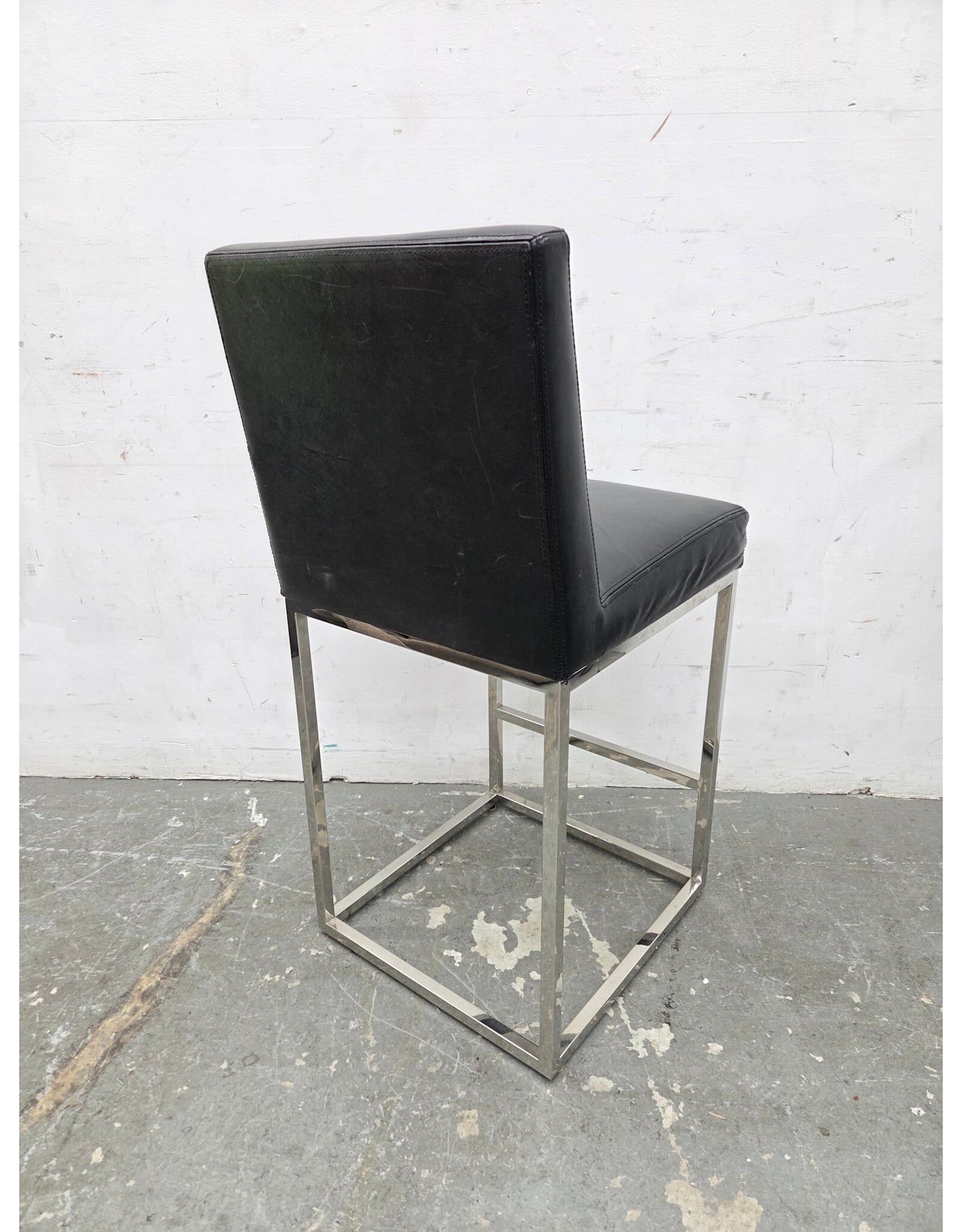 Restoration Hardware Emery Black and Chrome Counter Stool