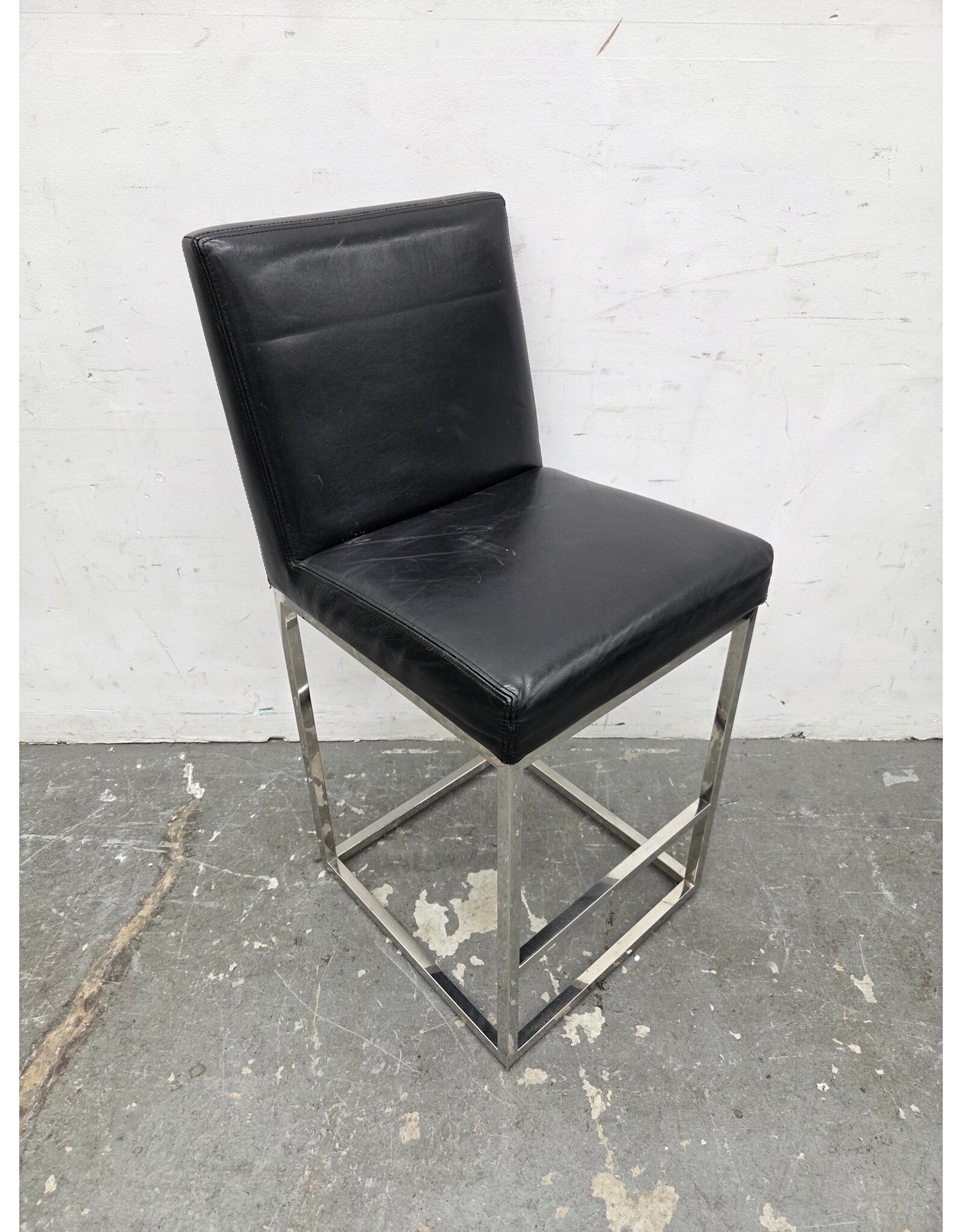 Restoration Hardware Emery Black and Chrome Counter Stool