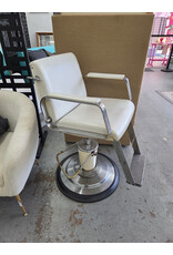 White Vinyl Hydraulic Barber Chair