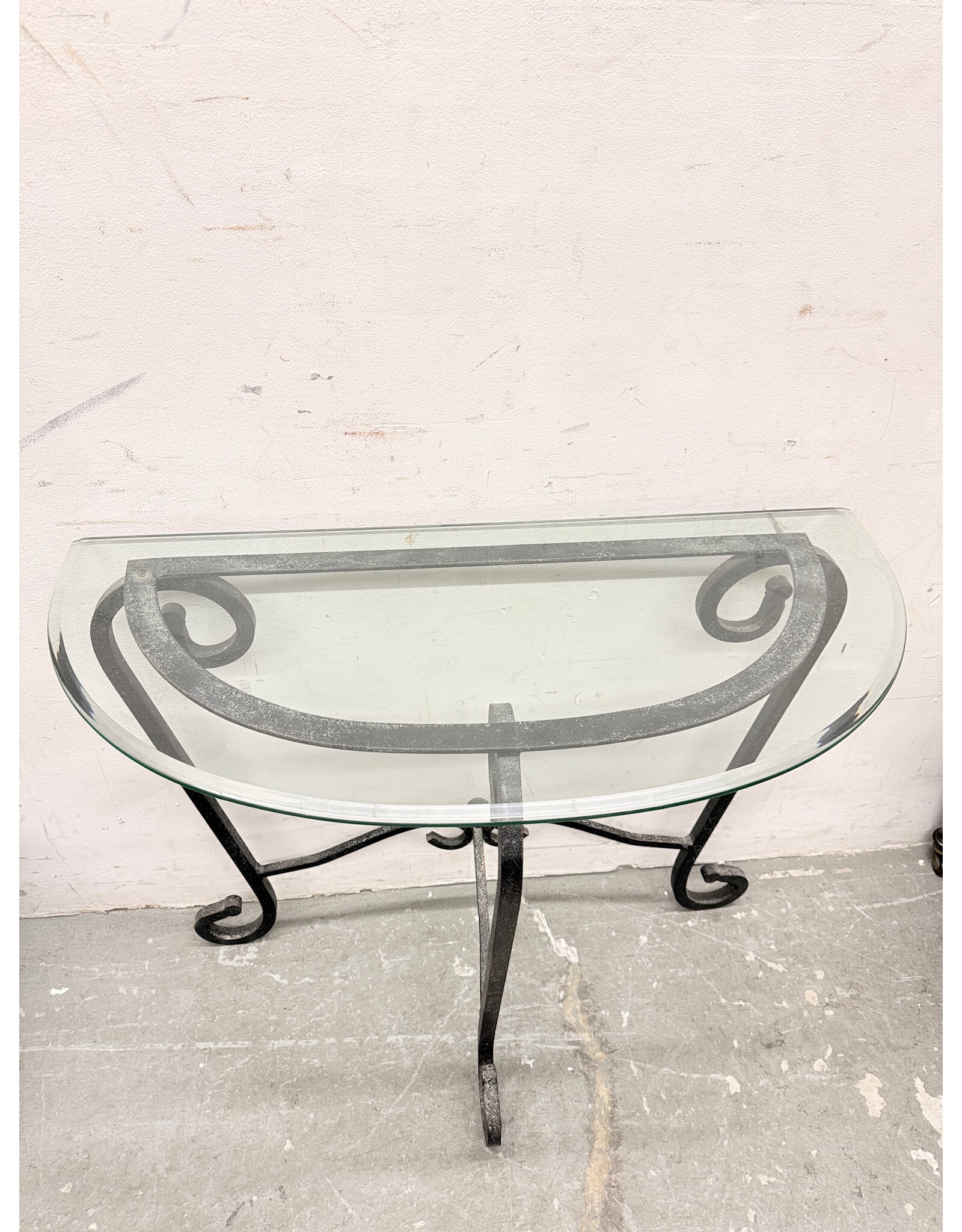 Vintage Style Half-Moon Console Table