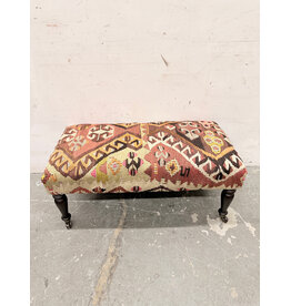 Kilim Upholstered Footstool/Accent Ottoman