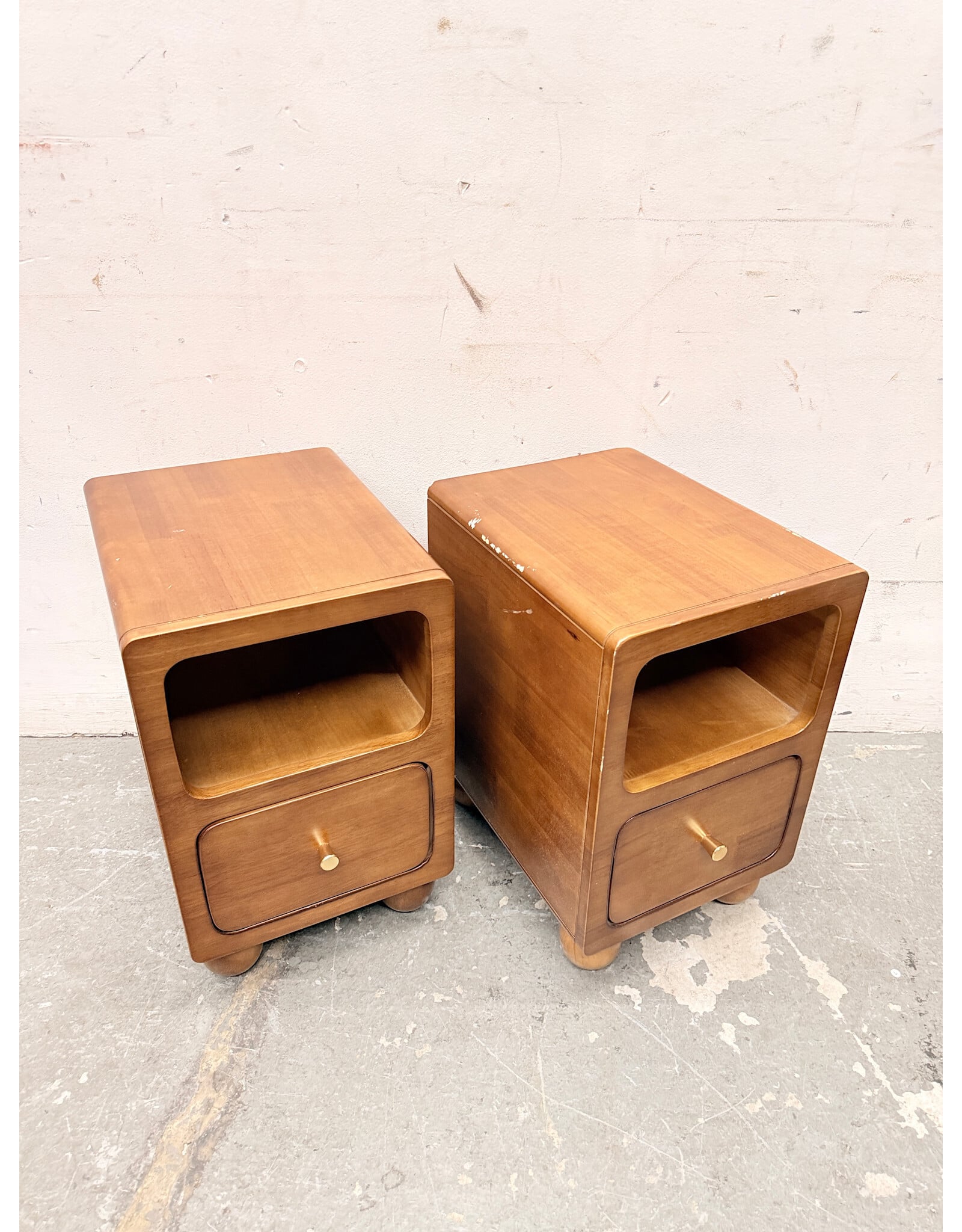 Mid-Century Modern Style Narrow Wooden Nightstand