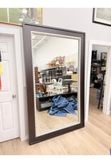 Large Dark Wood with Inner Braided Liner Mirror