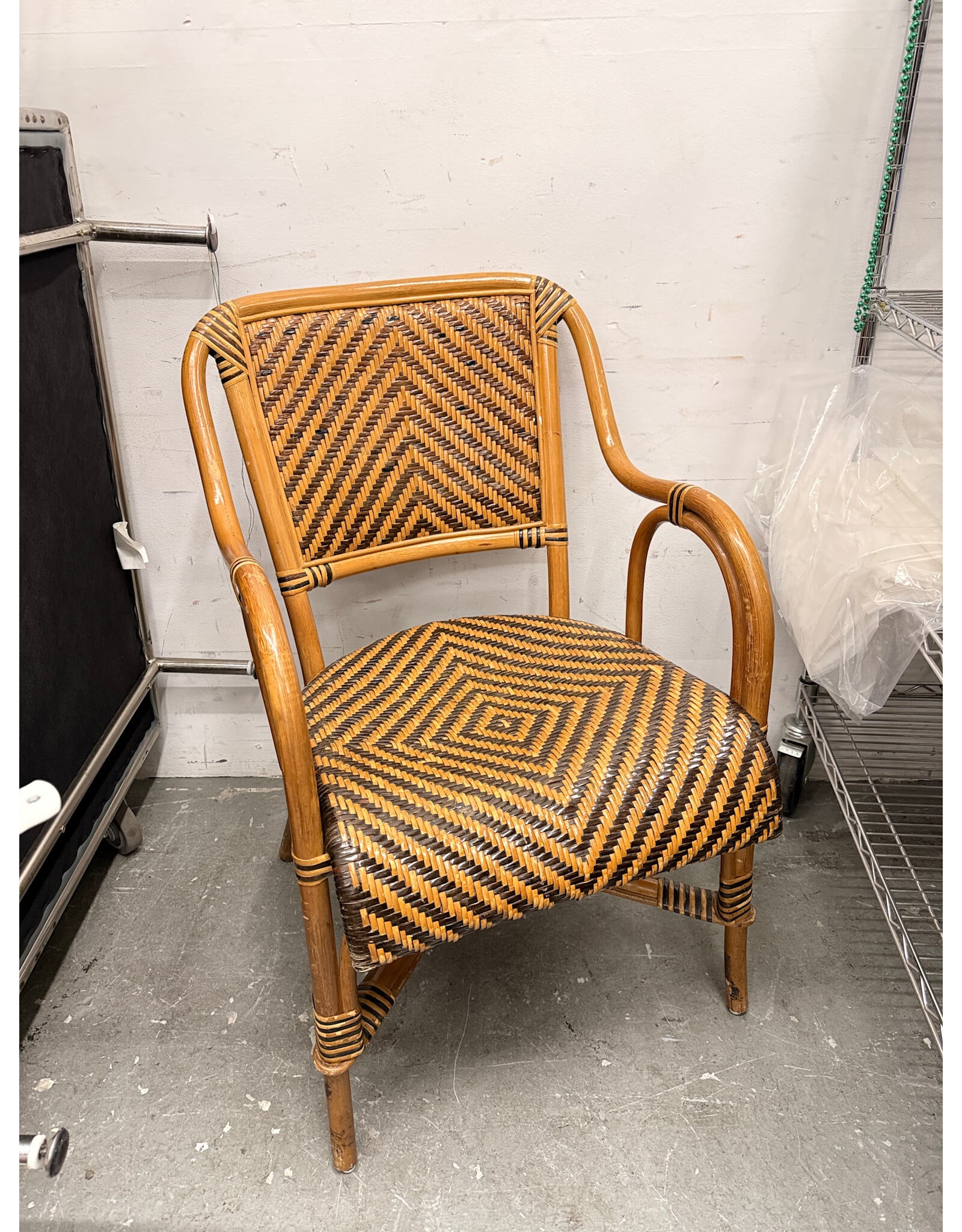 Woven Wicker Armchair