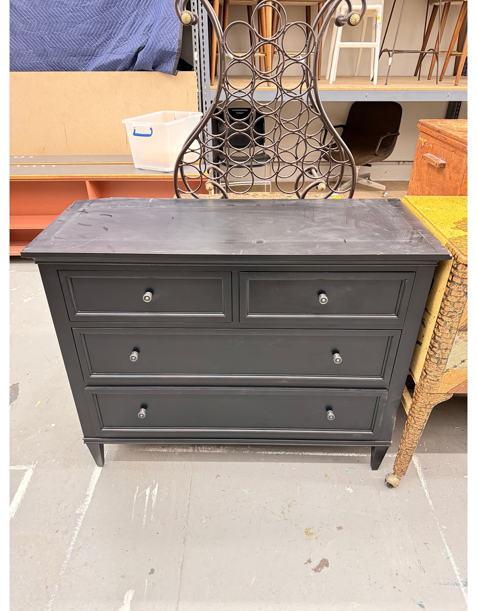 Ethan Allen Black Four Drawer Dresser