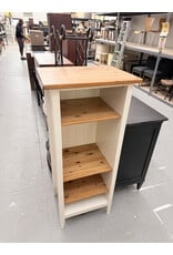 Narrow White & Oak Freestanding Shelf