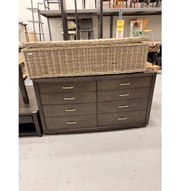 Modern Brown Wooden 8-Drawer Dresser