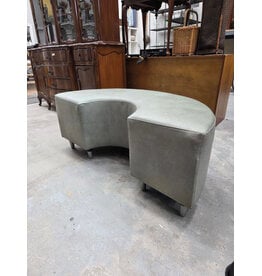 Curved Teal Upholstered Bench