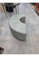 Curved Teal Upholstered Bench