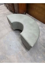 Curved Teal Upholstered Bench