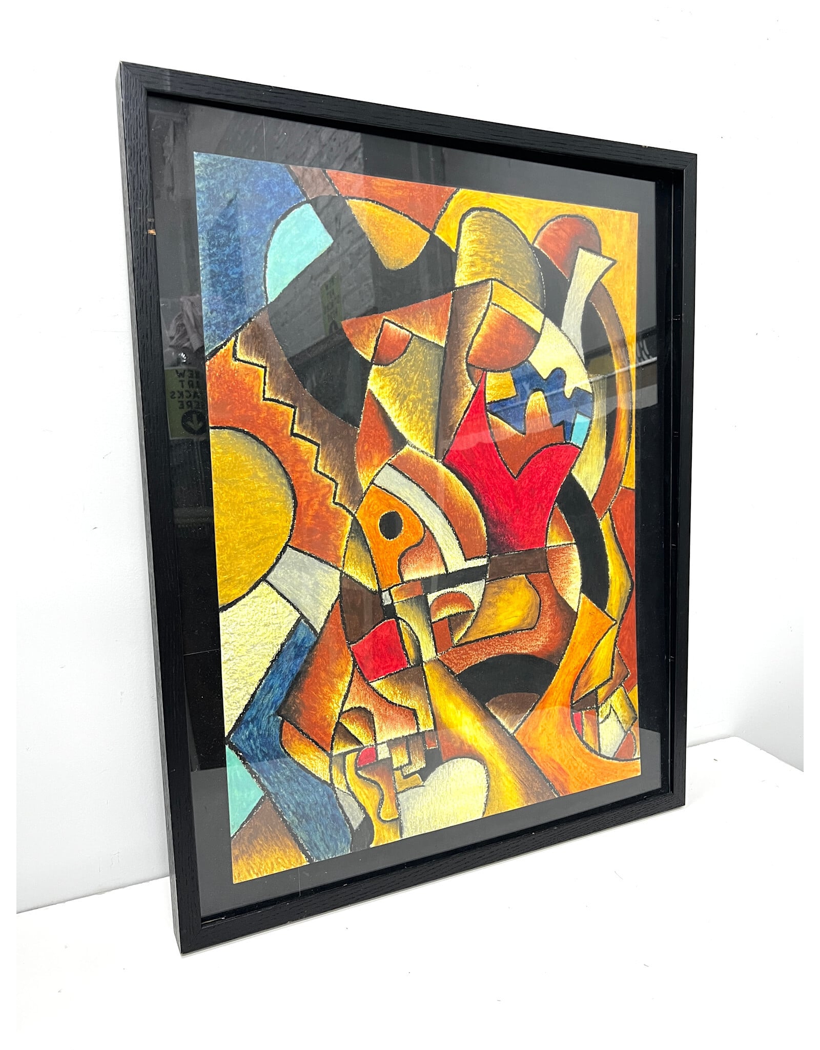 Framed Abstract Geometric Drawing--AS IS