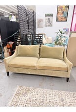 Crate&Barrel Green Slope Arm Sofa