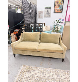 Crate&Barrel Green Slope Arm Sofa