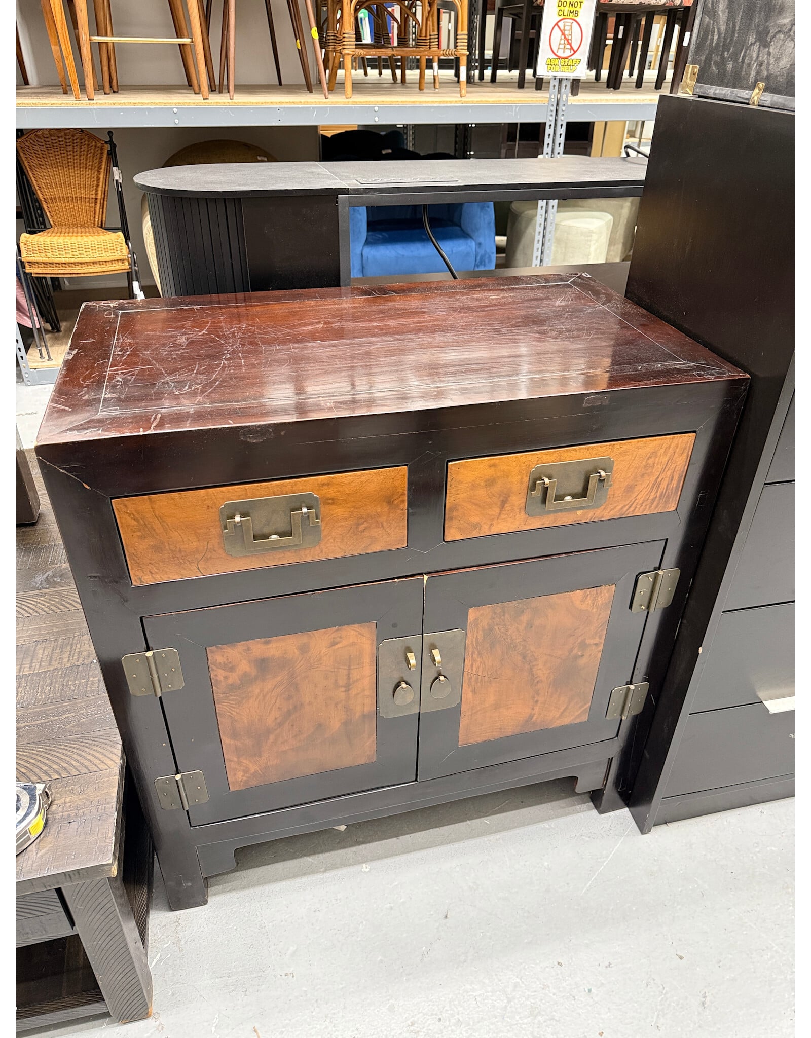 Chinese Hardwood & Persimmon Wood 2over1 Chest