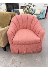 Vintage Style Channel-Back Pink Accent Lounge Chair