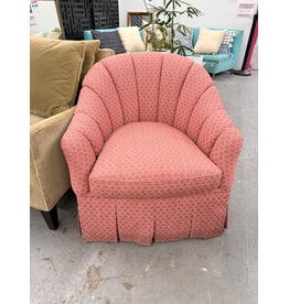 Vintage Style Channel-Back Pink Accent Lounge Chair