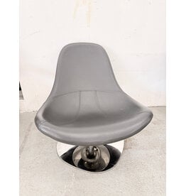 Vintage Ikea Tirup Leather Swivel Lounge Chair