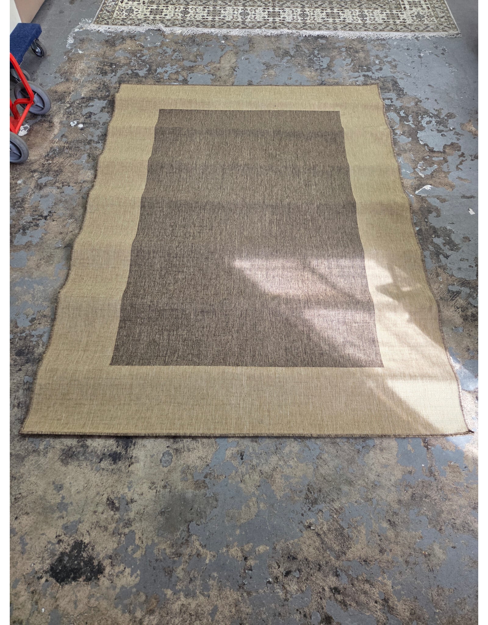 Beige and Brown Reversible Geometric Area Rug