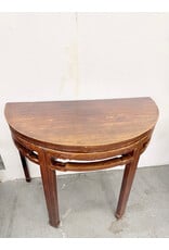 Antique Chinese Lacquered Hardwood Demi Lunz Table