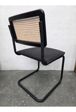Modern Cantilever Cane Back with Boucle Seat Side Chair