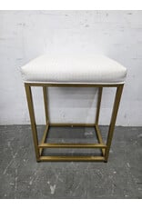 Modern White and Gold Low Barstool