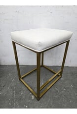 Modern White and Gold Low Barstool