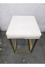 Modern White and Gold Low Barstool