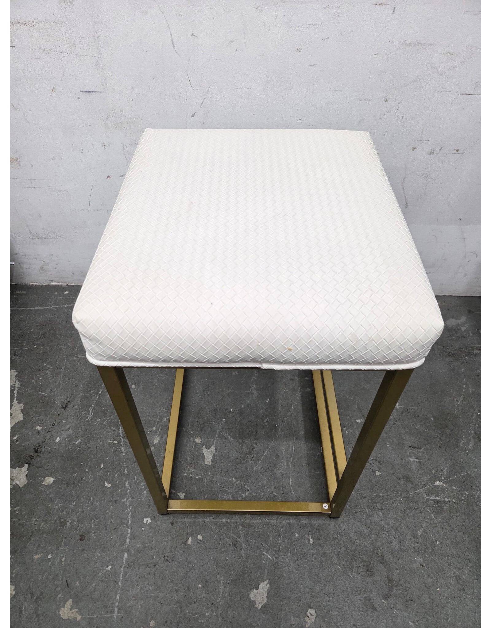 Modern White and Gold Low Barstool
