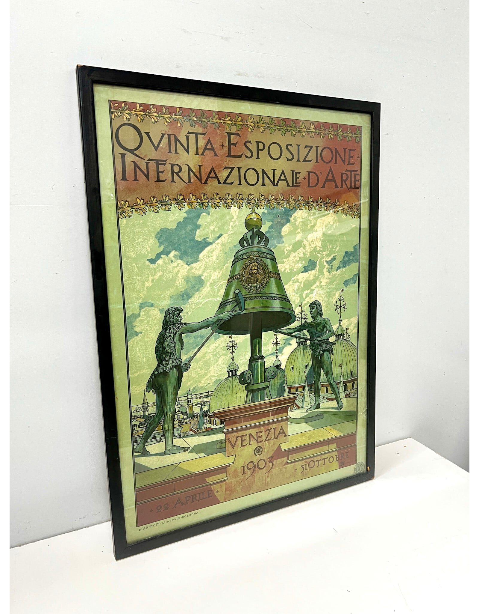 Framed Antique Style Fifth International Art Exhibition Print
