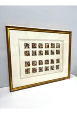 Framed Antique Engraving Style Alphabet Print