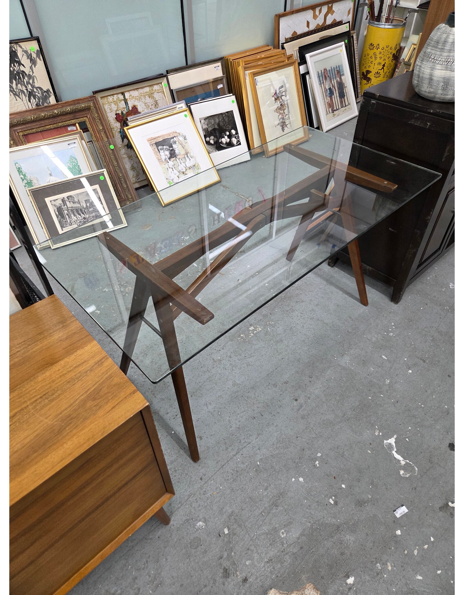 West Elm Jensen Glass Top Dining Table