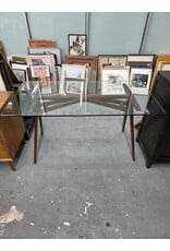 West Elm Jensen Glass Top Dining Table