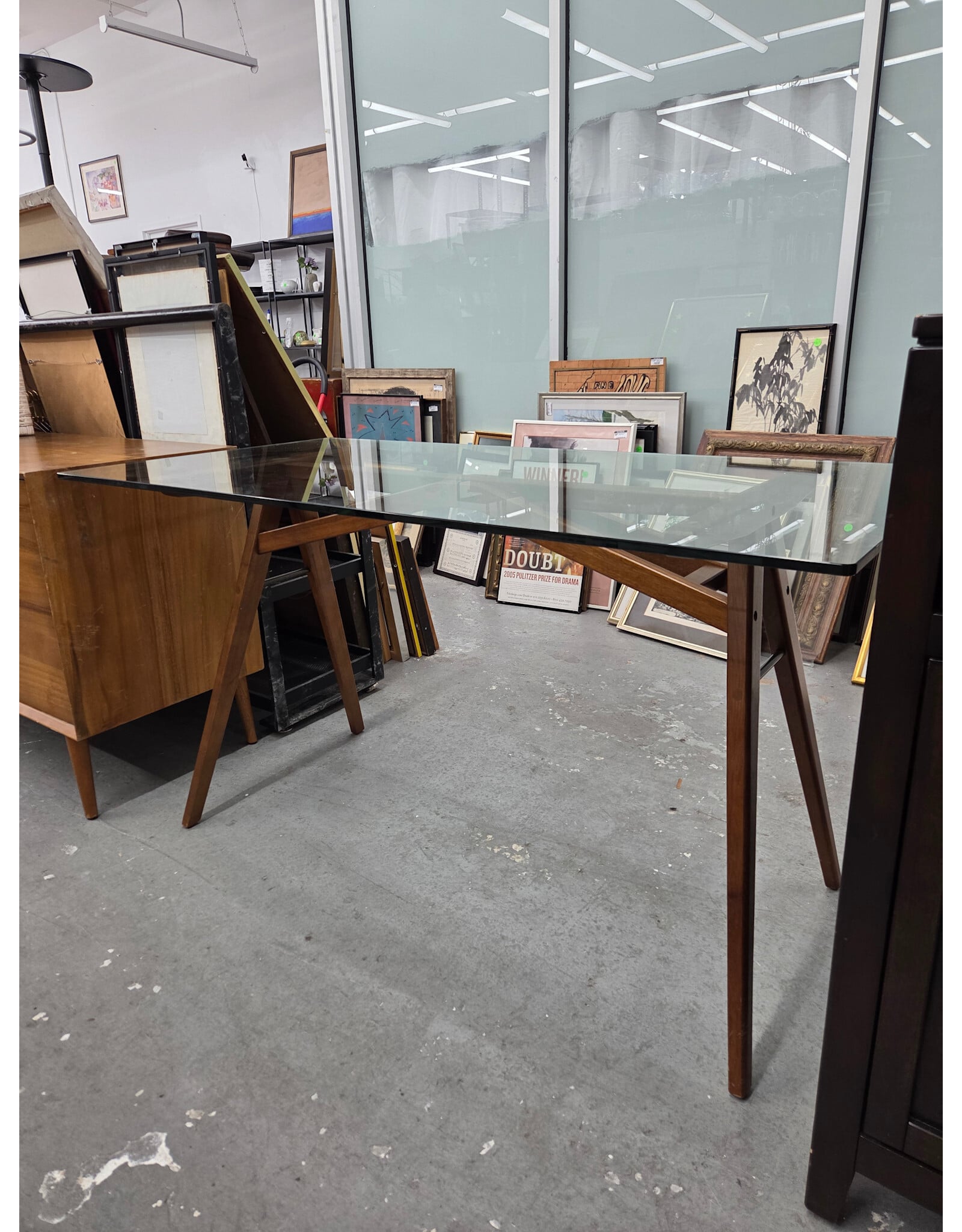 West Elm Jensen Glass Top Dining Table