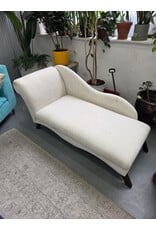 White One Armed Upholstered Chaise Lounge