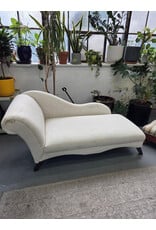 White One Armed Upholstered Chaise Lounge