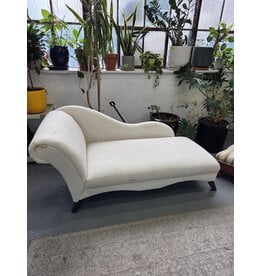 White One Armed Upholstered Chaise Lounge